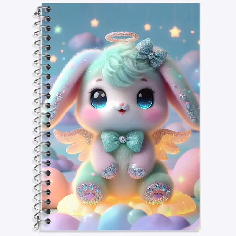 دفتر زبان 50 برگ خندالو مدل سه خط طرح خرگوش بامزه کد F5383