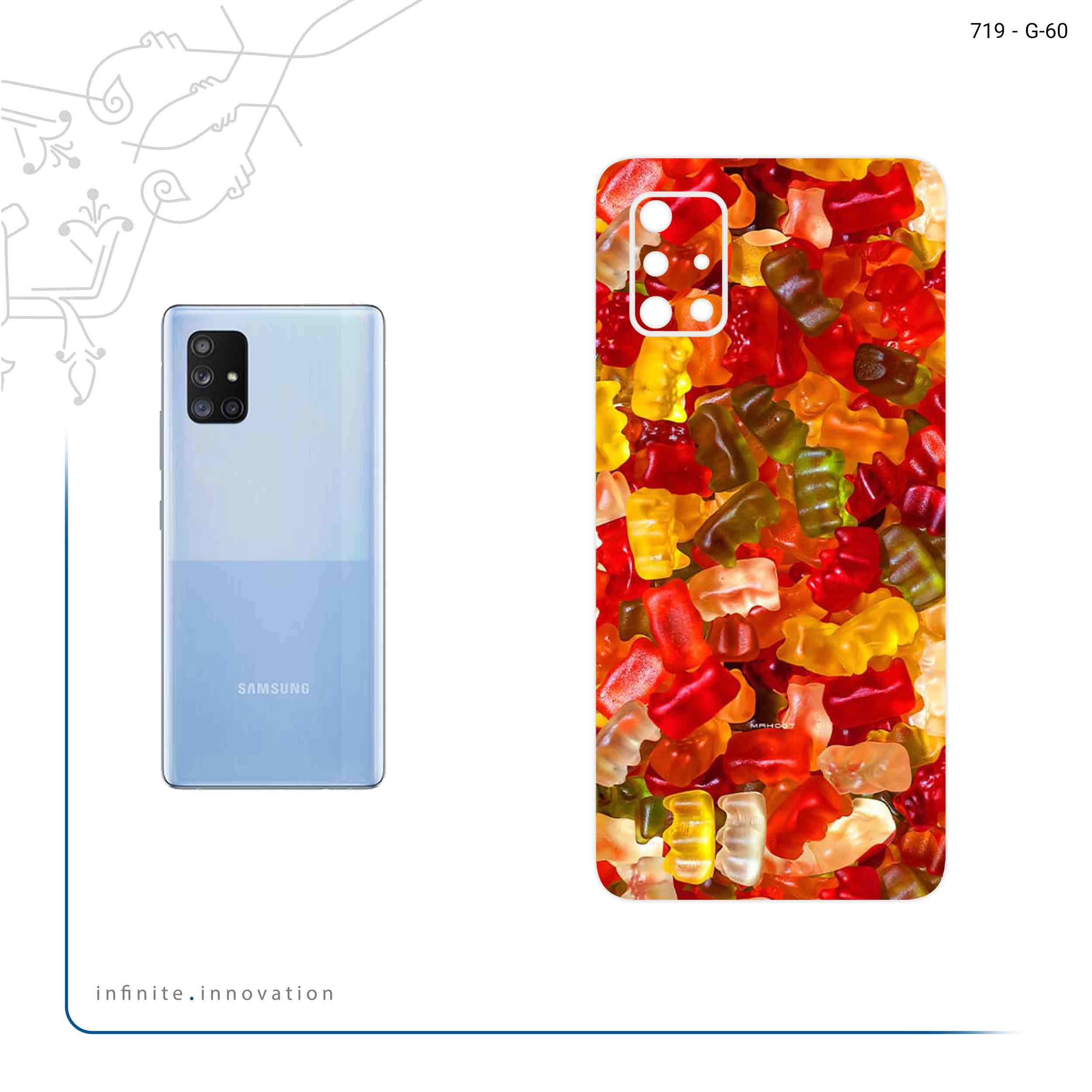 برچسب پوششی ماهوت مدل Gummi candy 1 مناسب برای گوشی موبایل سامسونگ Galaxy A71 5G