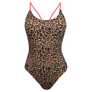 مایو زنانه فیتن فرخ زادی مدل پشت بندی پلنگی پددار کد 5289-217-2