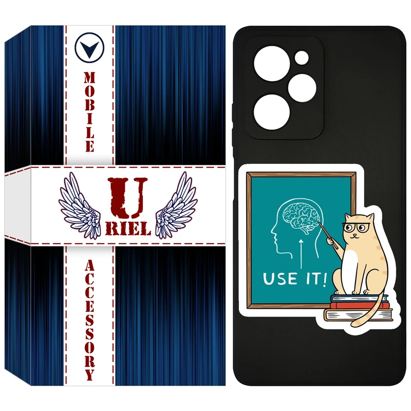 کاور یوریل مدل KSH کد 95 طرح گربه عاقل مناسب برای گوشی موبایل شیائومی Poco X5 Pro / Redmi Note 12 Pro 5G