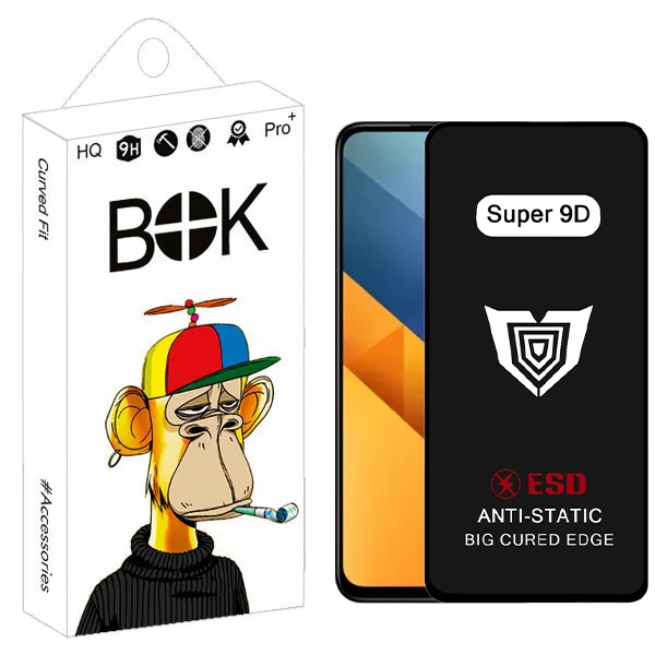 محافظ صفحه نمایش بوک مدل Super 9D Pro مناسب برای گوشی موبایل شیائومی poco M6 5G / Redmi 13 5G / redmi 12