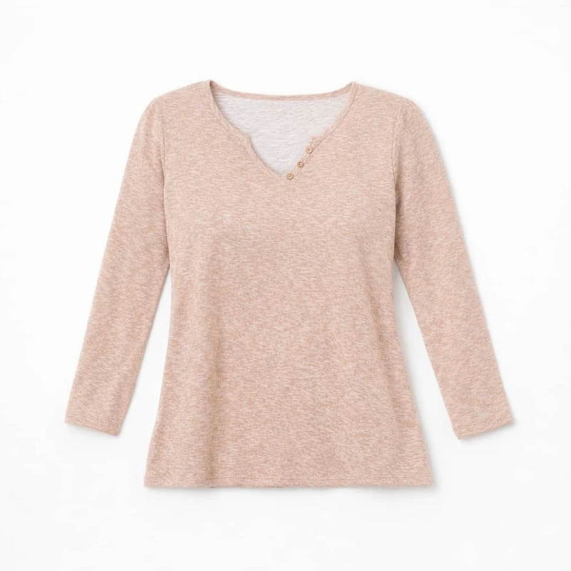 بلوز آستین بلند یقه گرد زنانه مدل 1244