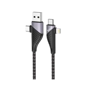 کابل تبدیل USB/USB-C به لایتنینگ / USB-C هوکو مدل U95 4IN1 60W طول 1.2 متر