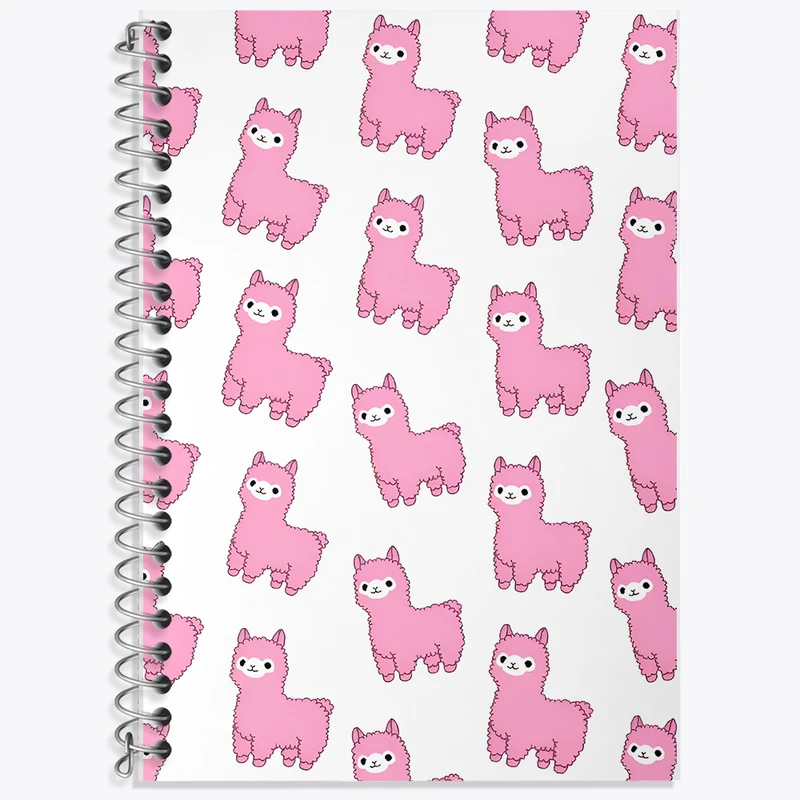 دفتر زبان 50 برگ خندالو مدل دو خط طرح پترن لاما کد N5222