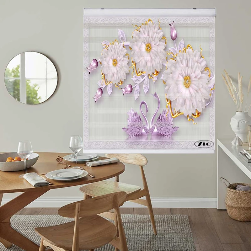 پرده زبرا زیو کد 3D1190 سایز 150x150 سانتی متر