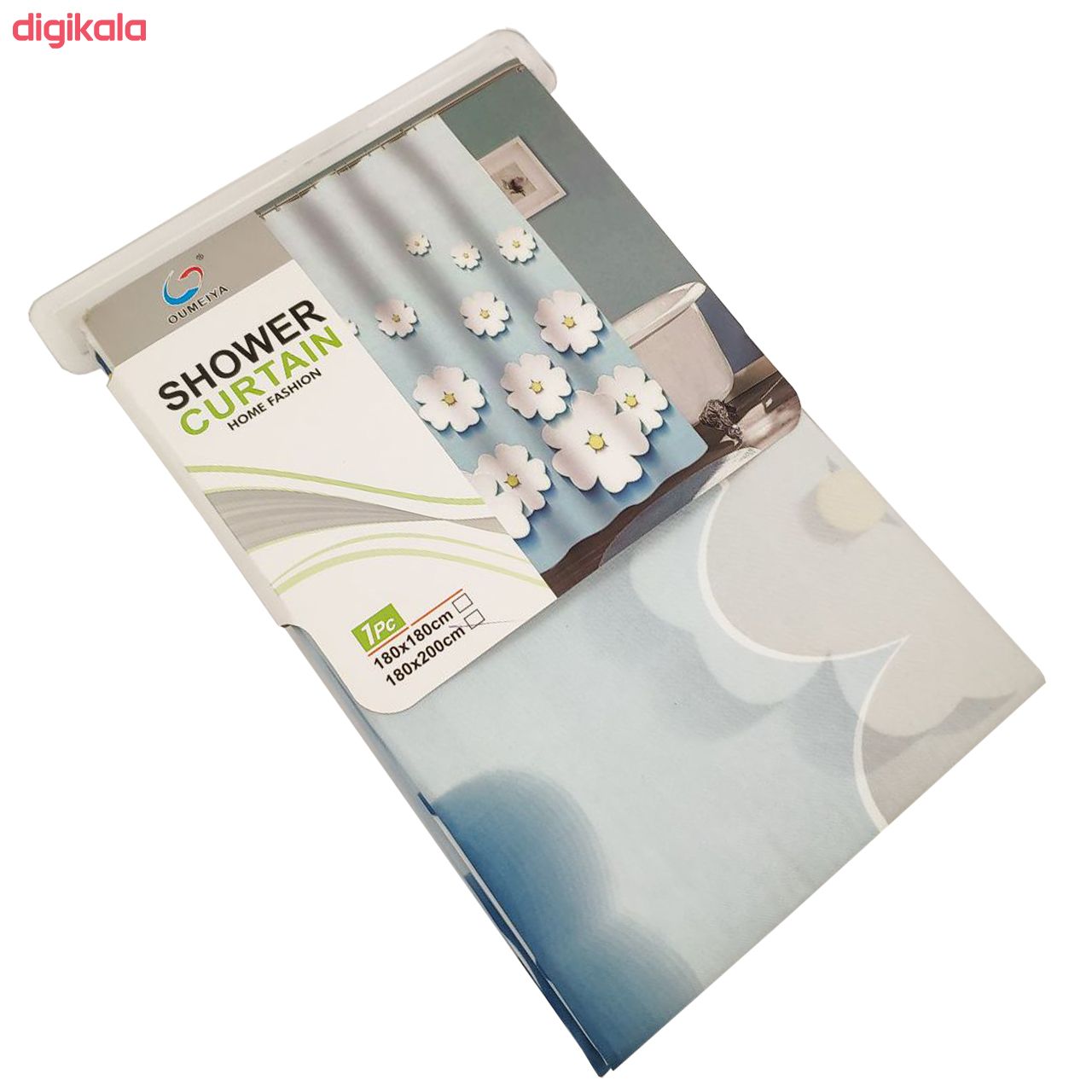 پرده حمام امیا طرح گل سایز 180x200 سانتیمتر main 1 2