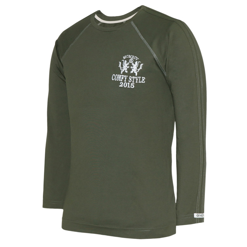 تی شرت آستین بلند مردانه آریان نخ باف مدل 1858