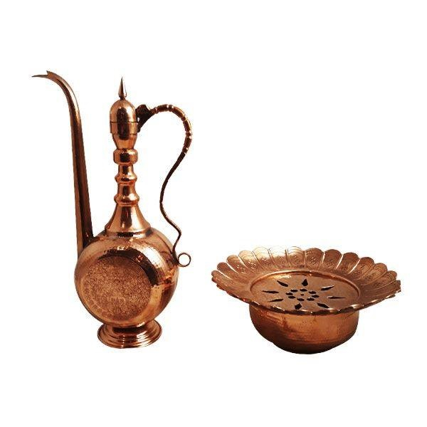 ست گلاب پاش و لگن مسی کد S-4034