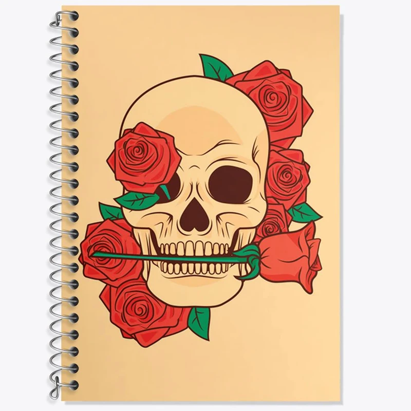 دفتر زبان 50 برگ خندالو مدل سه خط طرح اسکلت Skleton کد 1184