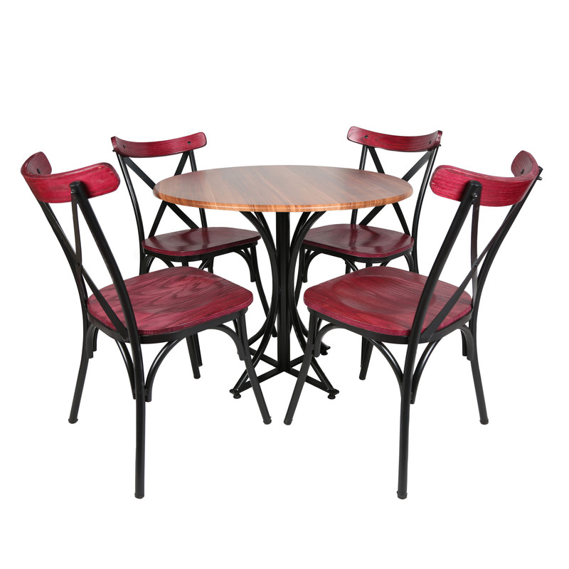 میز و صندلی ناهارخوری چهار نفره مدل تونت لهستانی پایه فلزی GCH