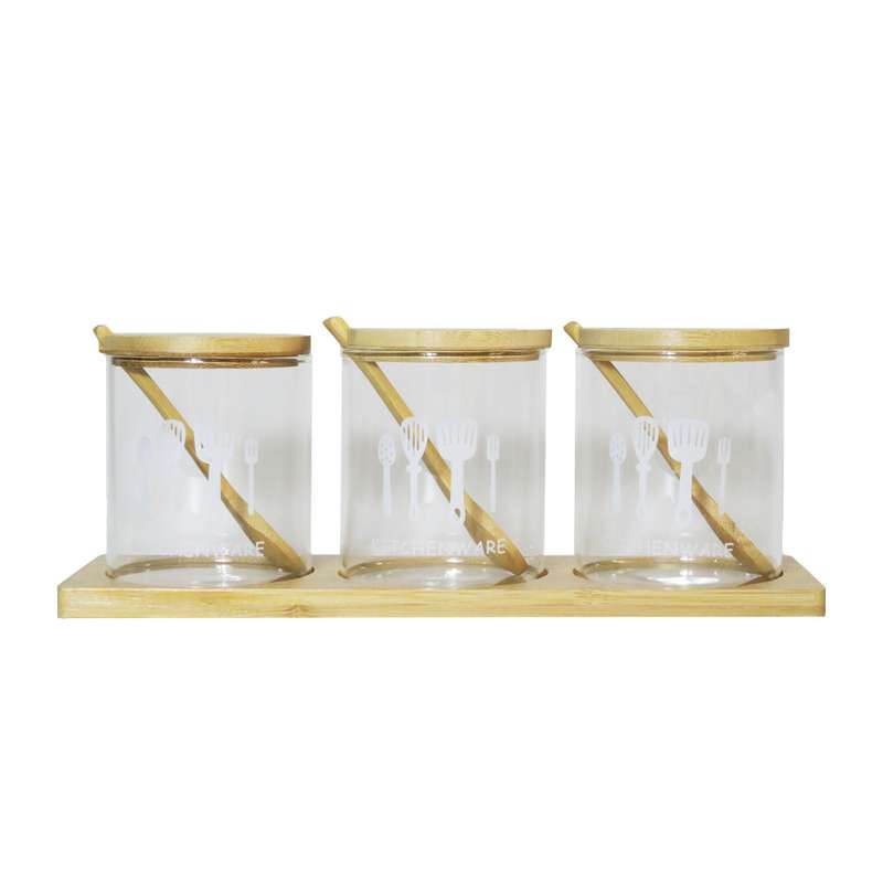بانکه مدل 24K پایه بامبو طرح Kitchen مجموعه 4 عددی