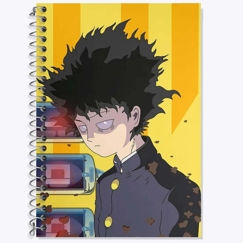 دفتر زبان 50 برگ خندالو مدل دو خط طرح ریتسو انیمه موب سایکو Mob Psycho 100 کد 24485