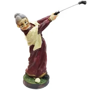 مجسمه مدل پیرزن گلف باز