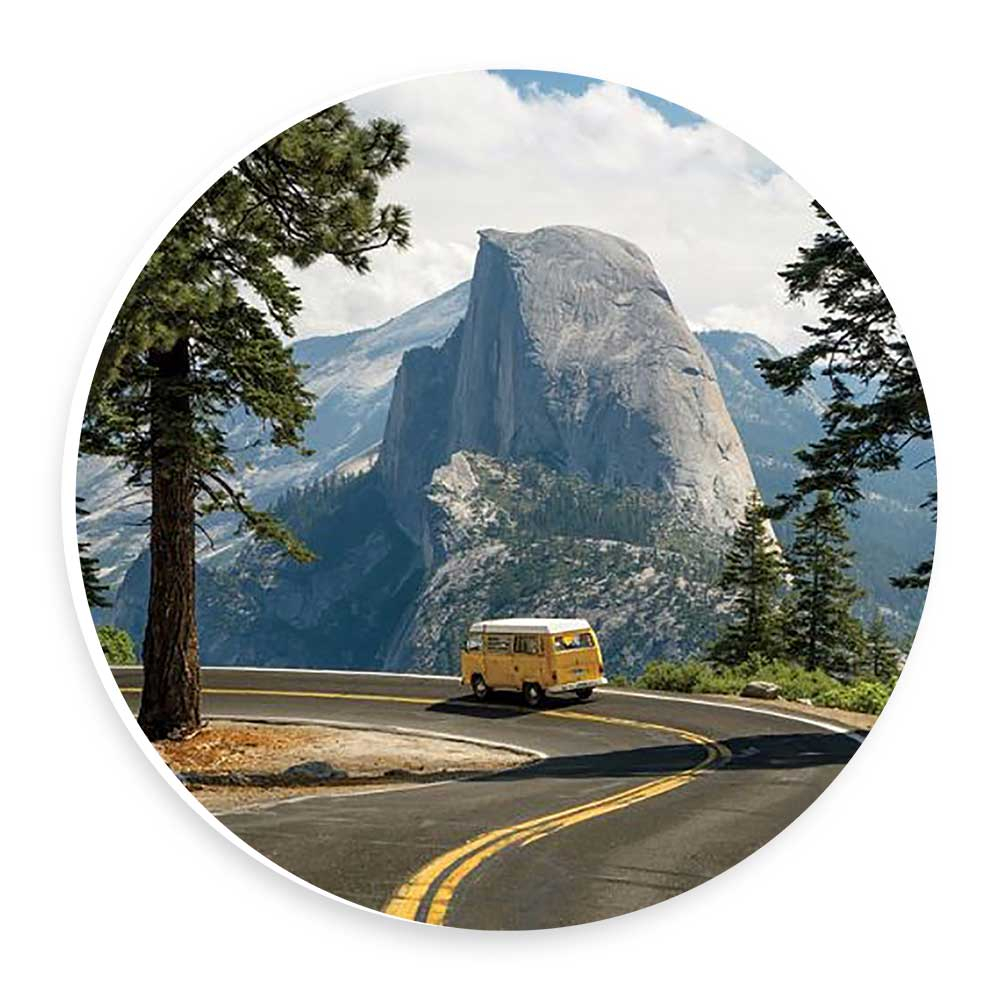   دیوارکوب طرح فولکس واگن در جاده کوهستانی  مدل wtb805