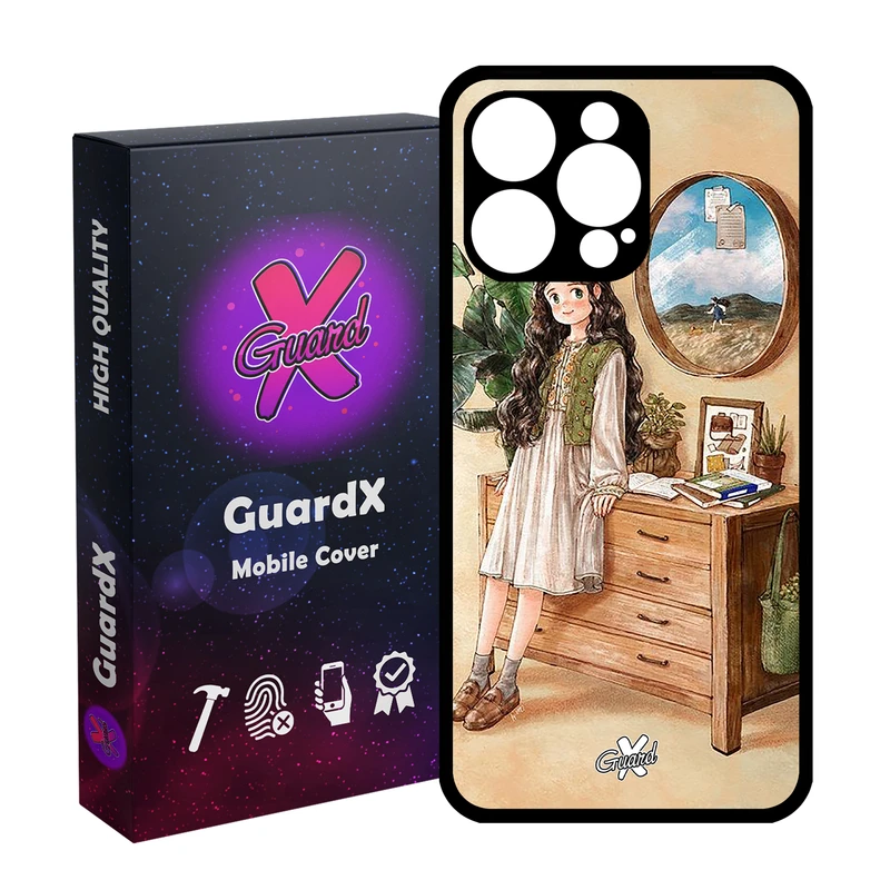 کاور گارد ایکس طرح دختر مدل قاب Glass10308 مناسب برای گوشی موبایل اپل iPhone 15 Pro Max