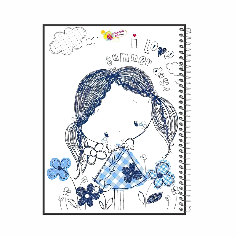 دفتر مشق 80 برگ گلبرگ مدل دخترانه کد 10062