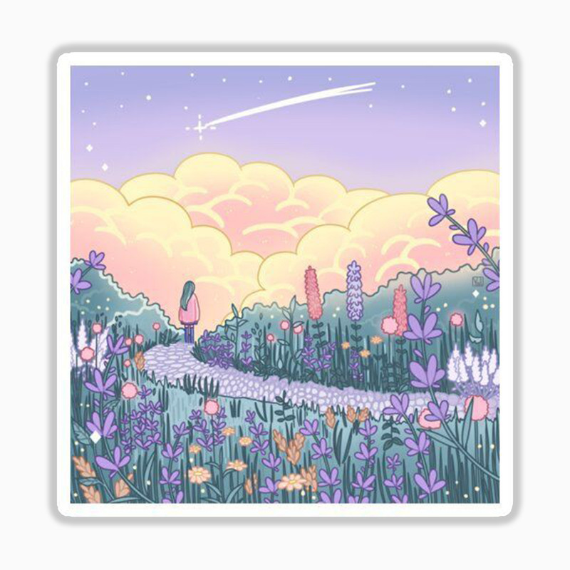 استیکر لپ تاپ و موبایل بووم طرح دختر تنها کد mm2