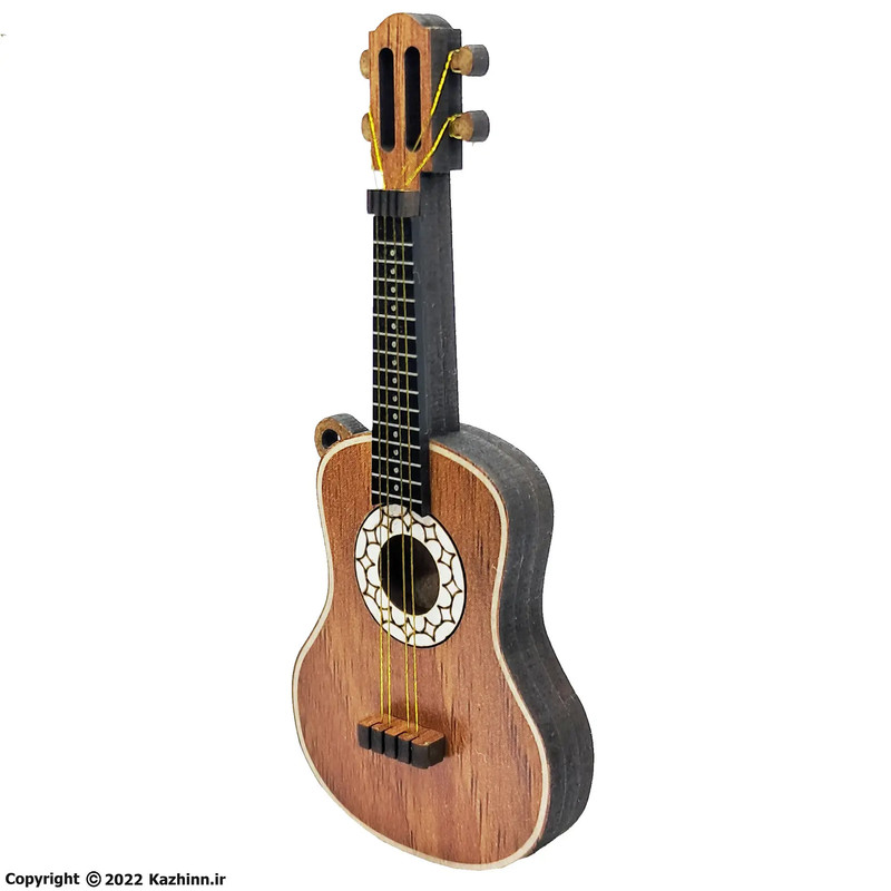 گردنبند طرح گیتار مدل چوبی بزرگ کد m.25318b