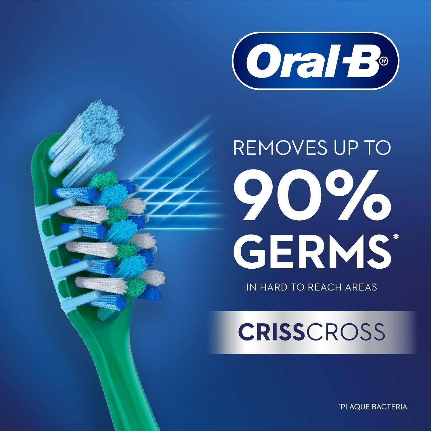 مسواک اورال-بی مدل  CRISSCROSS GUM CARE INDICATOR با برس متوسط بسته 4 عددی -  - 5