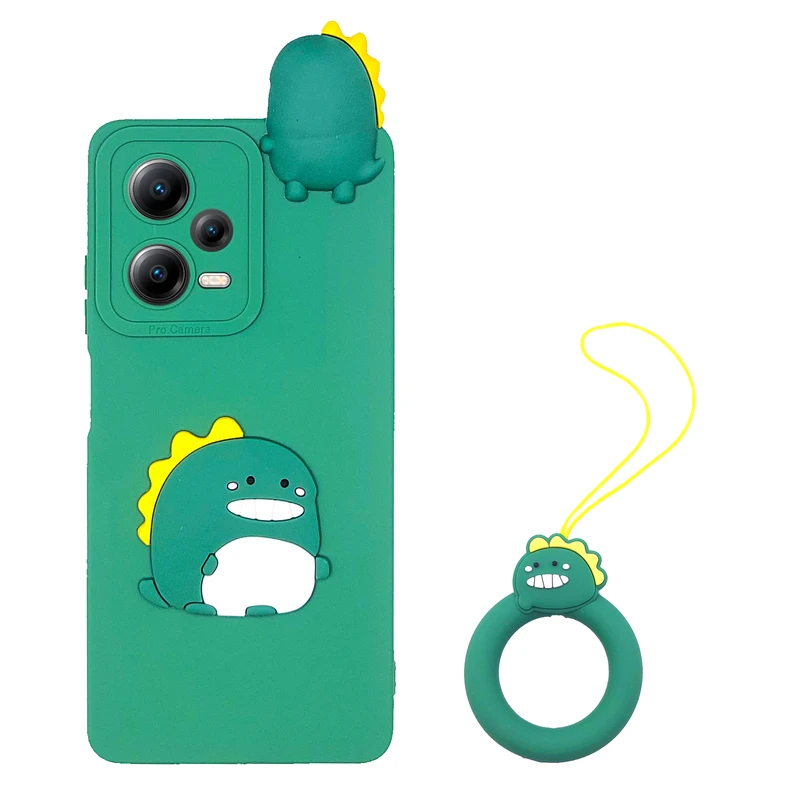  کاور طرح دایناسورAFF مناسب برای گوشی موبایل شیائومی POCO X5 به همراه بند آویز