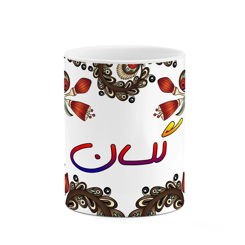 ماگ کاکتی مدل اسم گلسان طرح سنتی گل و بته کد mgh46792
