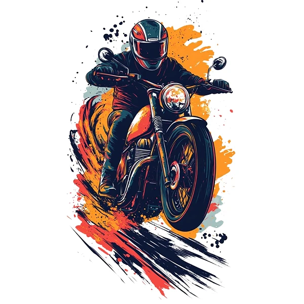 استیکر پارچه و لباس پاد آفرین طرح موتورسنگین کد 1090