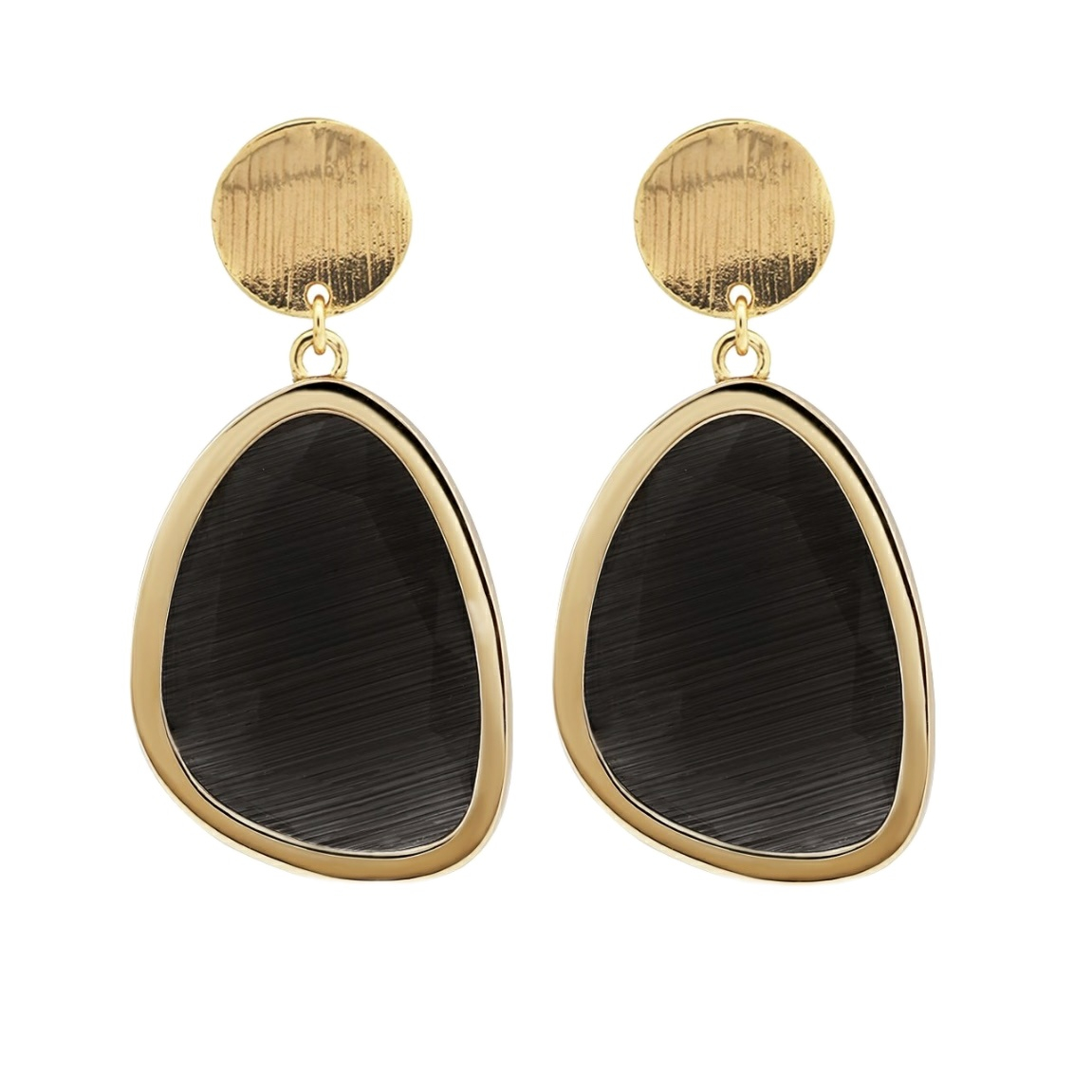 گوشواره میخی طلا 18 عیار زنانه تاج مدل کندی بلک بری