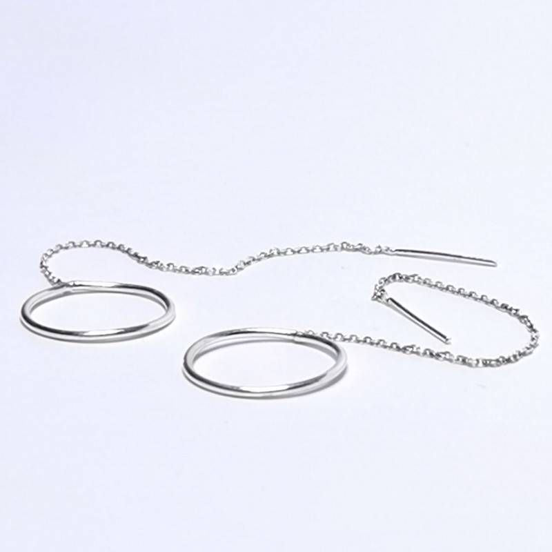 گوشواره نقره زنانه مدل بخیه رینگ کد Go11 گوشواره نقره زنانه مدل بخیه رینگ کد Go11