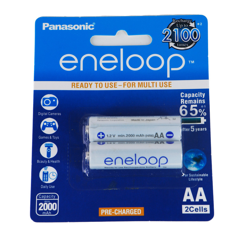 باتری قلمی قابل شارژ پاناسونیک مدل ENELOOP بسته دو عددی