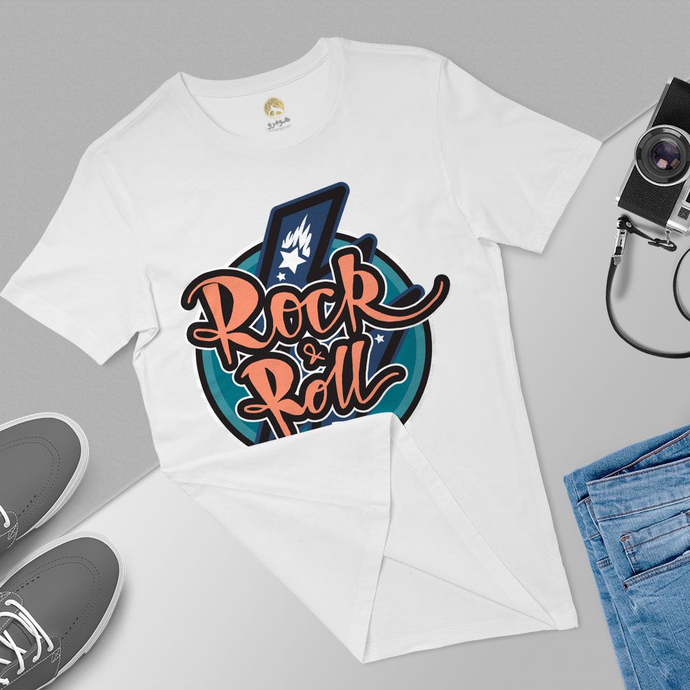 تی شرت آستین کوتاه زنانه هومرو مدل TW300 طرح Rock and roll  -  - 6