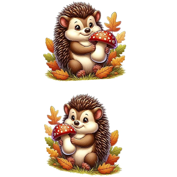 استیکر پارچه و لباس پاد آفرین طرح جوجه تیغی بامزه کد 2362