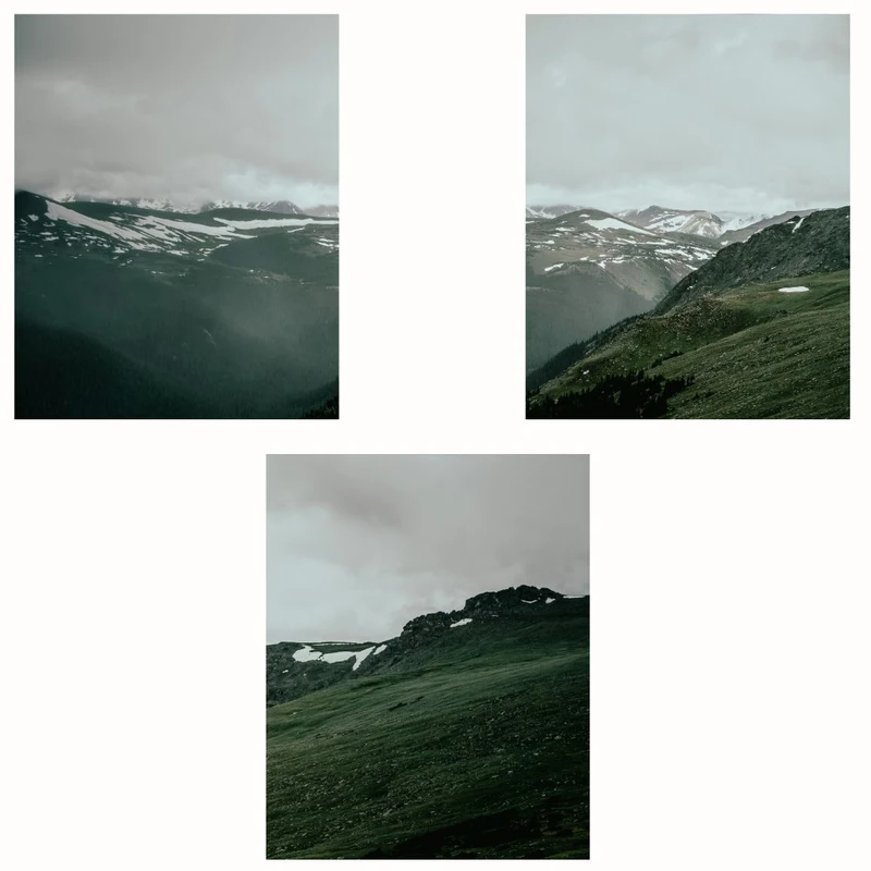 پوستر مدل مستر  کوه سبز-چاپ طبیعت مجموعه 3 عددی