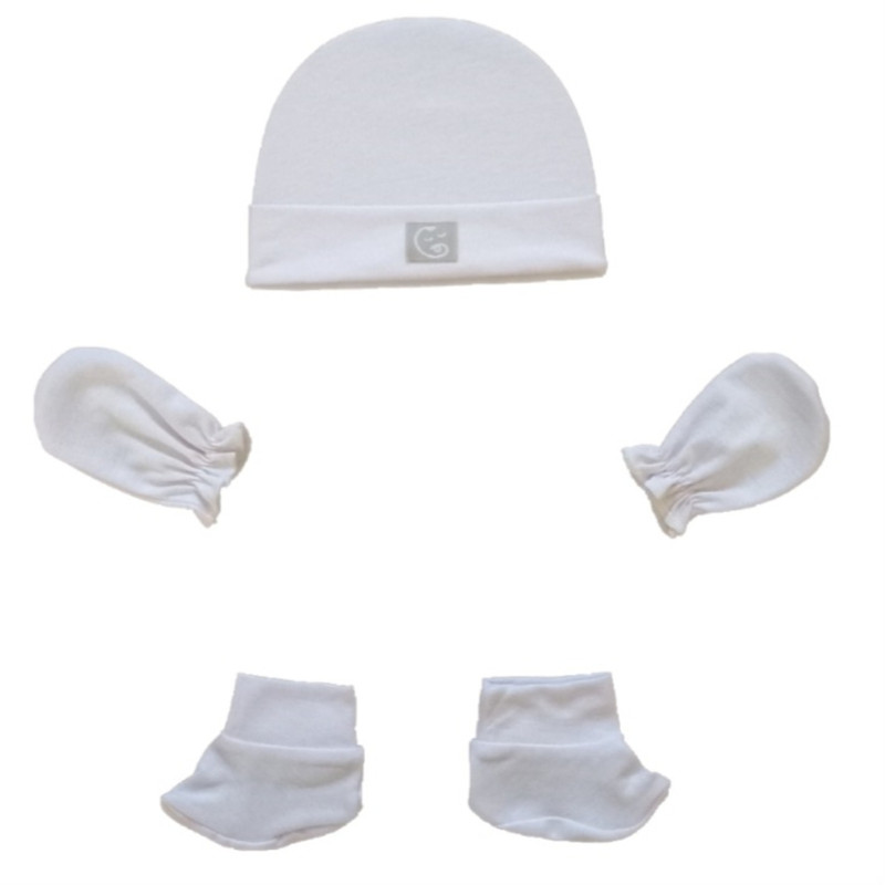 ست کلاه و پاپوش و دستکش نوزادی مدل 03