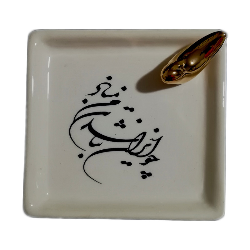 بشقاب طرح سیاه مشق تک پرنده کد B16