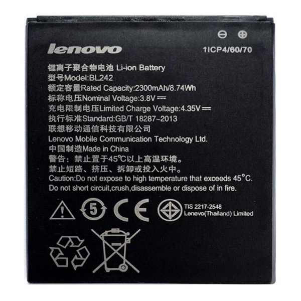 باتری موبایل مدل bl-242 ظرفیت 2300 میلی آمپرساعت مناسب برای گوشی موبایل لنوو A6000