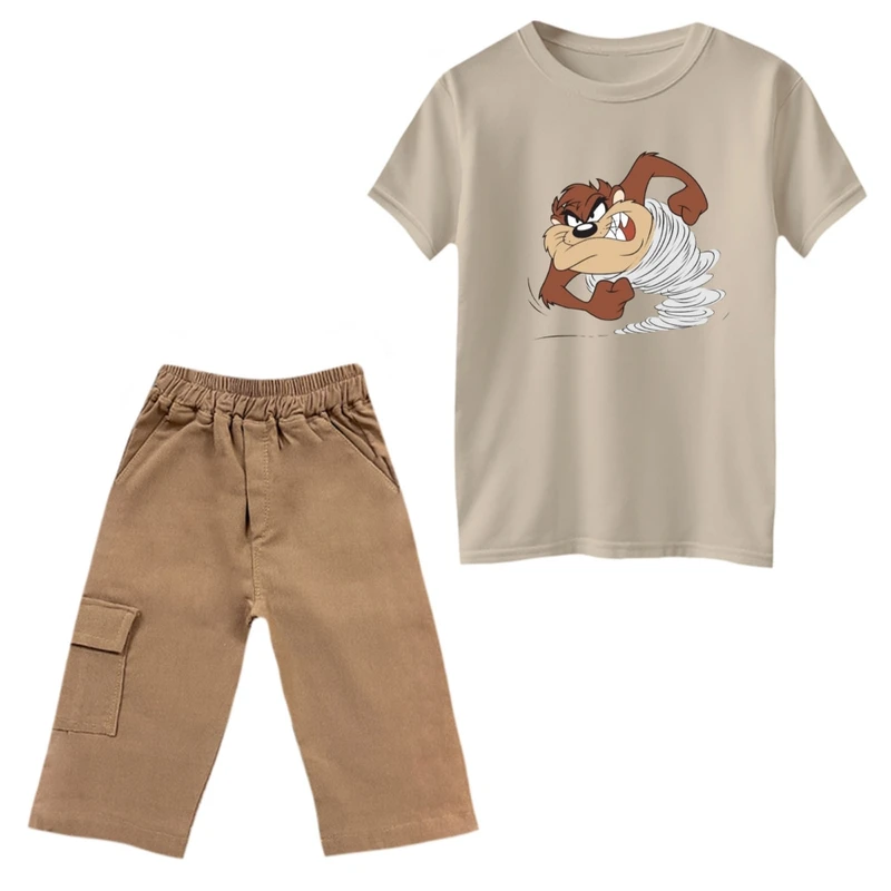 ست تی‌شرت و شلوارک پسرانه مدل سگ عصبانی