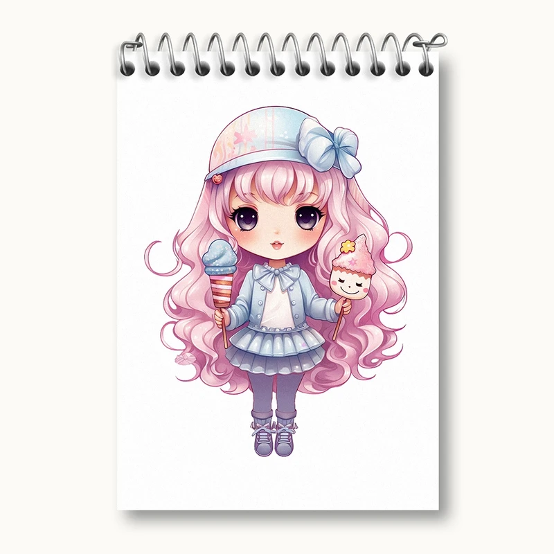 دفتر یادداشت 50 برگ خندالو مدل دخترانه (Girlish) کد 36895