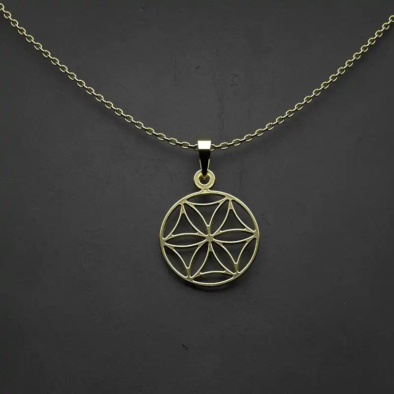 گردنبند طلا 18 عیار زنانه مدوپد مدل ستاره کد OO2-1-1023