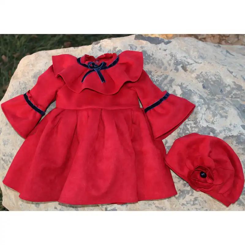 ست پیراهن و کلاه نوزادی مدل پرنیان