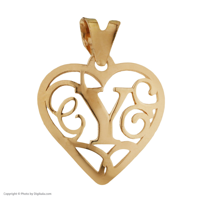 آویز گردنبند طلا 18 عیار زنانه مایا ماهک مدل MM1479 طرح حرف لاتین Y و قلب