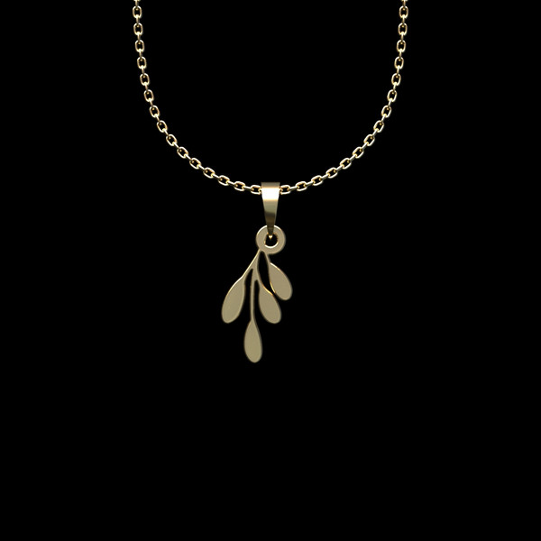 گردنبند طلا 18 عیار زنانه مدوپد مدل برگ کد N2-1-1290