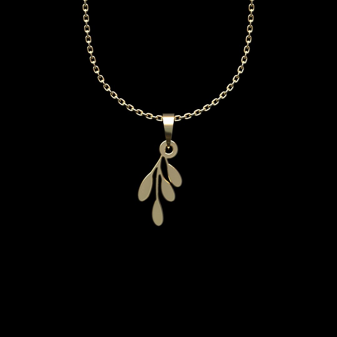 گردنبند طلا 18 عیار زنانه مدوپد مدل برگ کد N2-1-1290 -  - 1