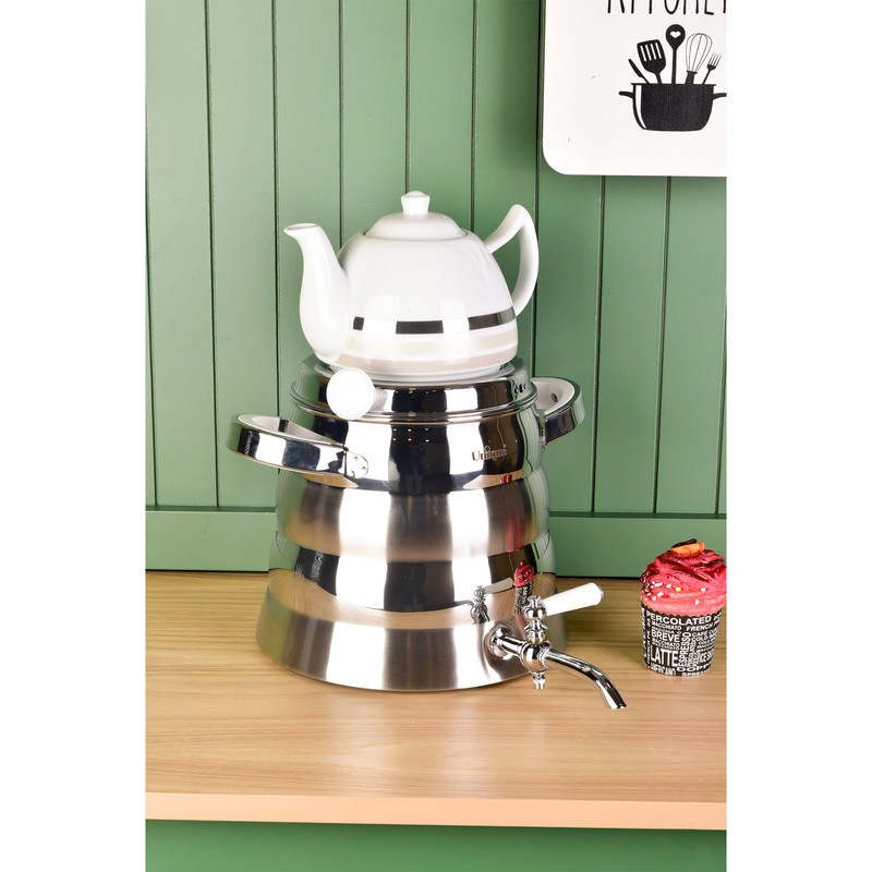 کتری و قوری یونیک کد 7248 گنجایش کتری 5.5 لیتر گنجایش قوری 1 لیتر