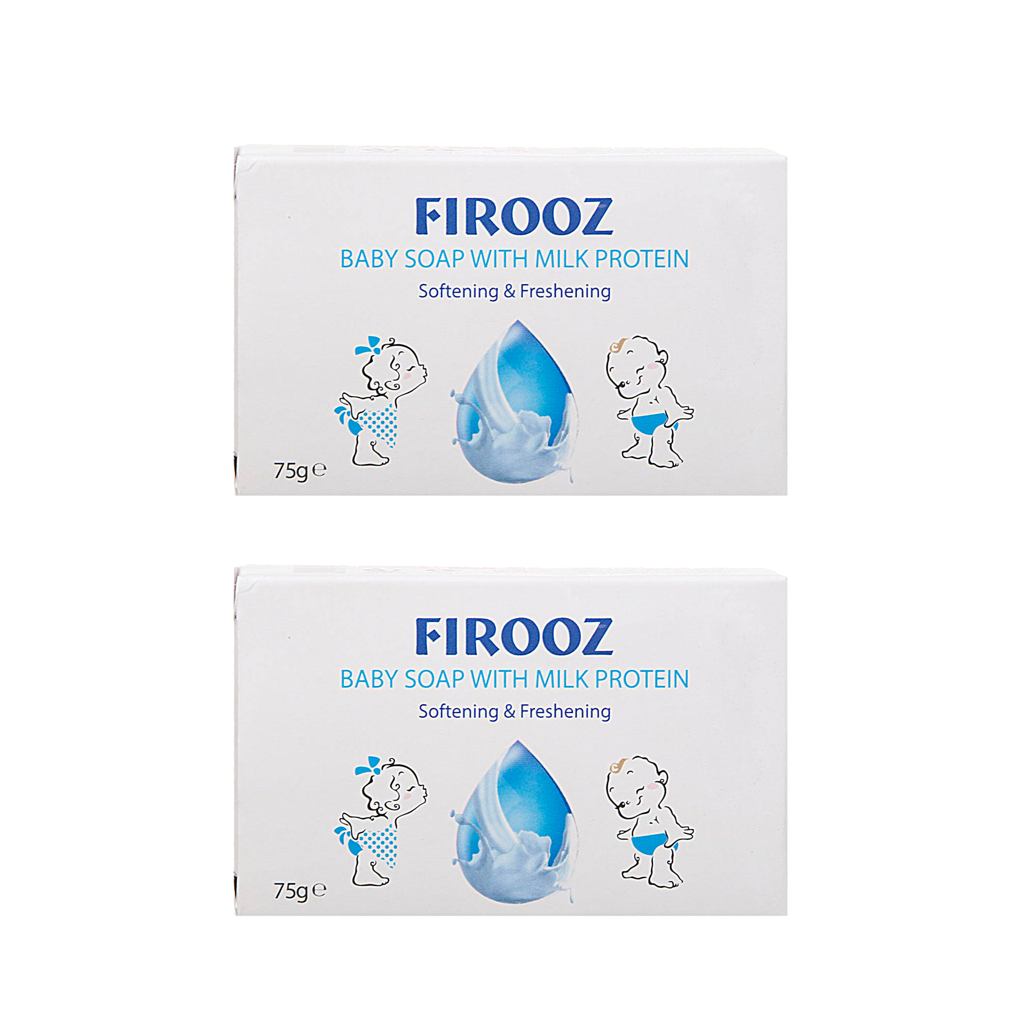 صابون بچه فیروز پروتئین شیر -75 گرم بسته 2 عددی