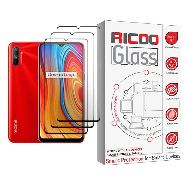 محافظ صفحه نمایش ریکو مدل Glass MIX003 مناسب برای گوشی موبایل ریلمی C3 بسته سه عددی