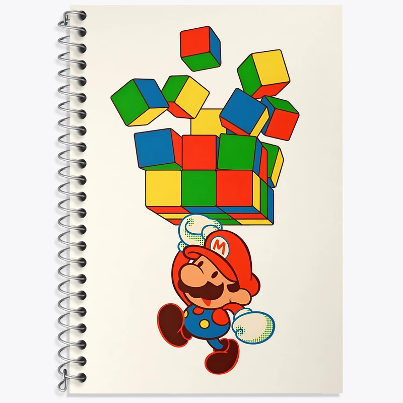 دفتر زبان 50 برگ خندالو مدل سه خط طرح سوپر ماریو کد N4567