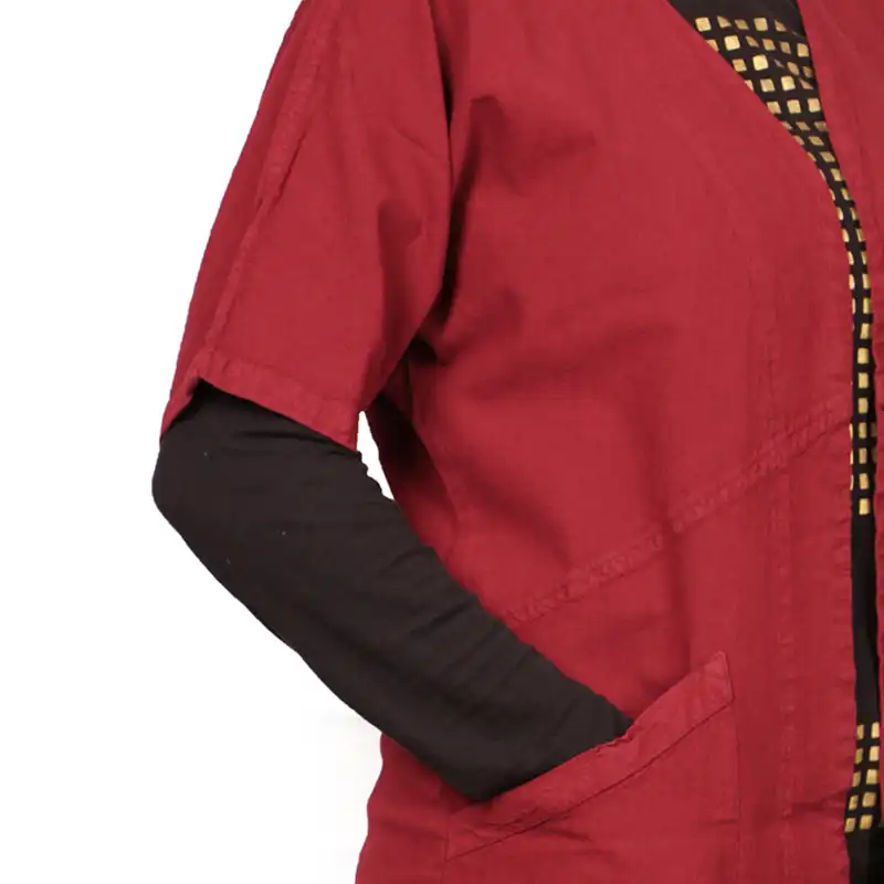 مانتو زنانه کد z رنگ زرشکی