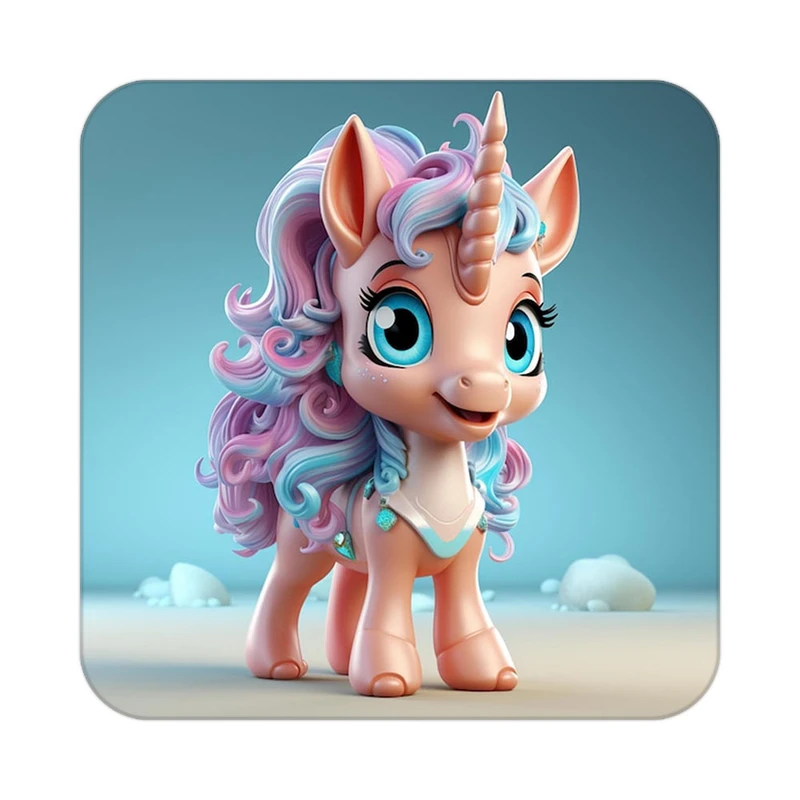 زیر لیوانی کاکتی طرح اسب تک شاخ و یونیکورن مدل mp29046