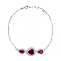 دستبند زنجیری نقره زنانه ملک زیور مدل سه اشک کد 912