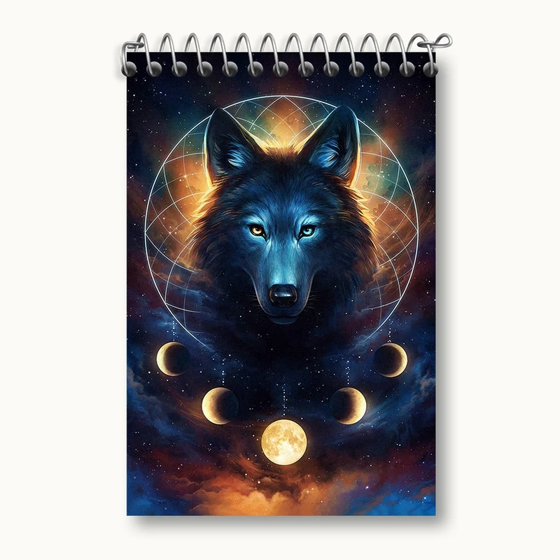 دفتر یادداشت 50 برگ خندالو مدل گرگ و ماه کد F2084